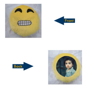 Personalized with Your Unique Image : Custom Photo Grain Emoji Face Pillow (15"x15")
