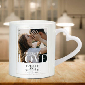 Hold Your Heart Close: Custom Printed Polymer Mug with Heart Handle (11oz)