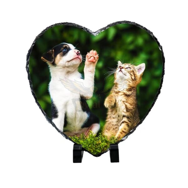 Hearts Entwined: Personalized Photo Rock with Heart Frame - Image 2