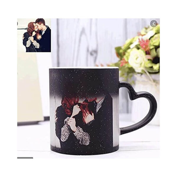 Personalized Heat-Sensitive Glitter Magic Mug with Heart Handle - Image 3