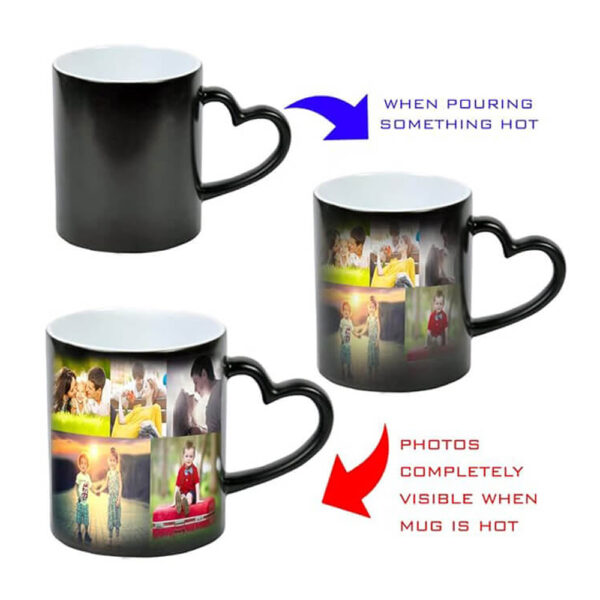 Personalized Heat-Sensitive Glitter Magic Mug with Heart Handle - Image 5