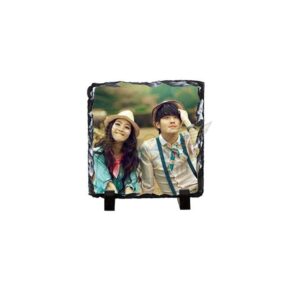 Square Memories: Personalized Photo Small Rock with Square Frame (4" x 4")