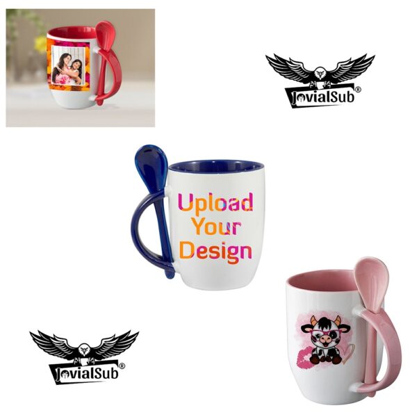 Design Your Dream: Personalized Ceramic Mug with Spoon (10oz)