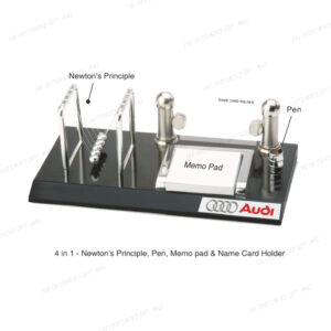 The Silver Newton's Cradle Desk Set (Customizable)