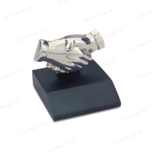 The Silver Wooden Handshake Desk Organizer (65mm x 67mm x 110mm)