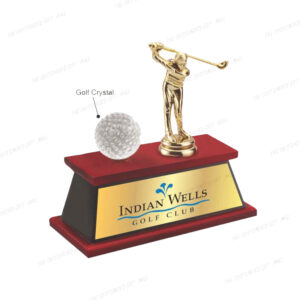 Golf-Themed Wooden Desktop Organizer with Branding (233 x 94 x 180 mm)