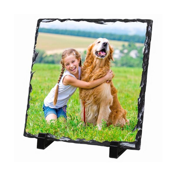 Square Memories: Personalized Photo Rock with Square Frame (6" x 6") - Image 2