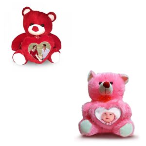 A Huggable Memory : Personalized Teddy Bear Pillow with Your Photo (12"x20")