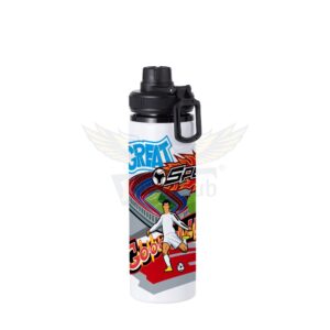 T Personalized Aluminum Water Bottle with Black Cap 600ml