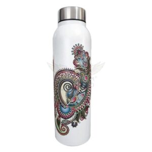 R Personalized Stainless Steel Water Bottle with Silver Cap