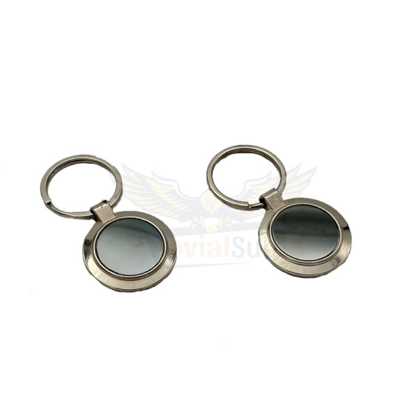 A Timeless Classic : Personalized Black Metal Round Keychain with Name Engraved - Image 3