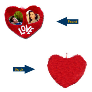 Heartfelt Comfort : Personalized Photo Big Heart Love Fur Cushions (18"x18")