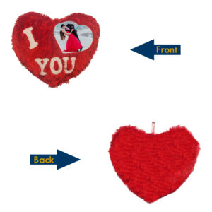 Love at First Touch : Personalized Photo Big Fur I Heart You Cushion (18"x18")