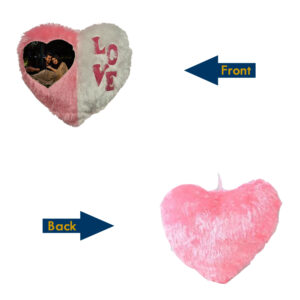 Double the Love : Personalized Big Heart Fur Dual Color Pink & White (18"x18")