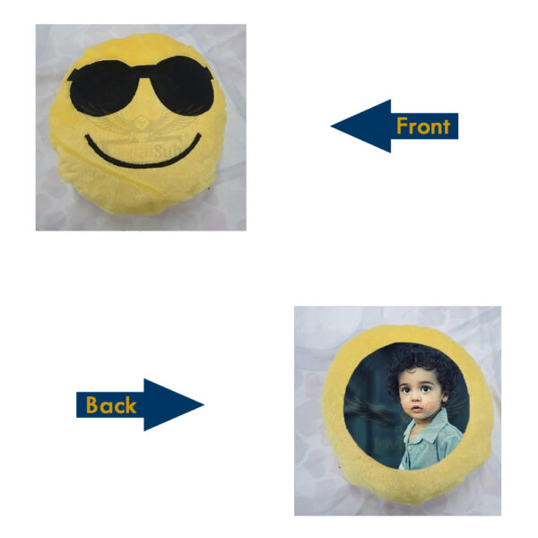 A Fun and Personalized Statement Piece : Custom Photo Smiling Face with Sunglasses Pillow (15"x15")