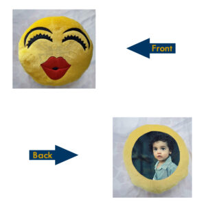 A Sweet and Personalized Touch of Love : Custom Photo Kiss Smiley Pillow (15"x15")