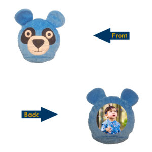 A Furry Friend : Personalized Blue Panda Cartoon Pillow