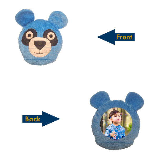 A Furry Friend : Personalized Blue Panda Cartoon Pillow
