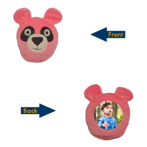 Panda-ful Fun : Customized Pink Panda Cartoon Face Pillow
