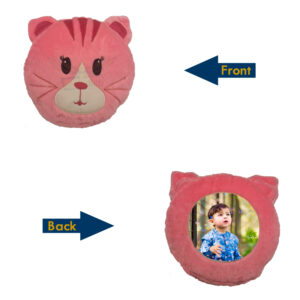 Panda-monium : Customized Pink Cat Cartoon Face Pillow