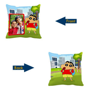 Shinchan's Crazy Crew : Customized Photo Shinchan Cartoon Printed Pillow (16"x16")