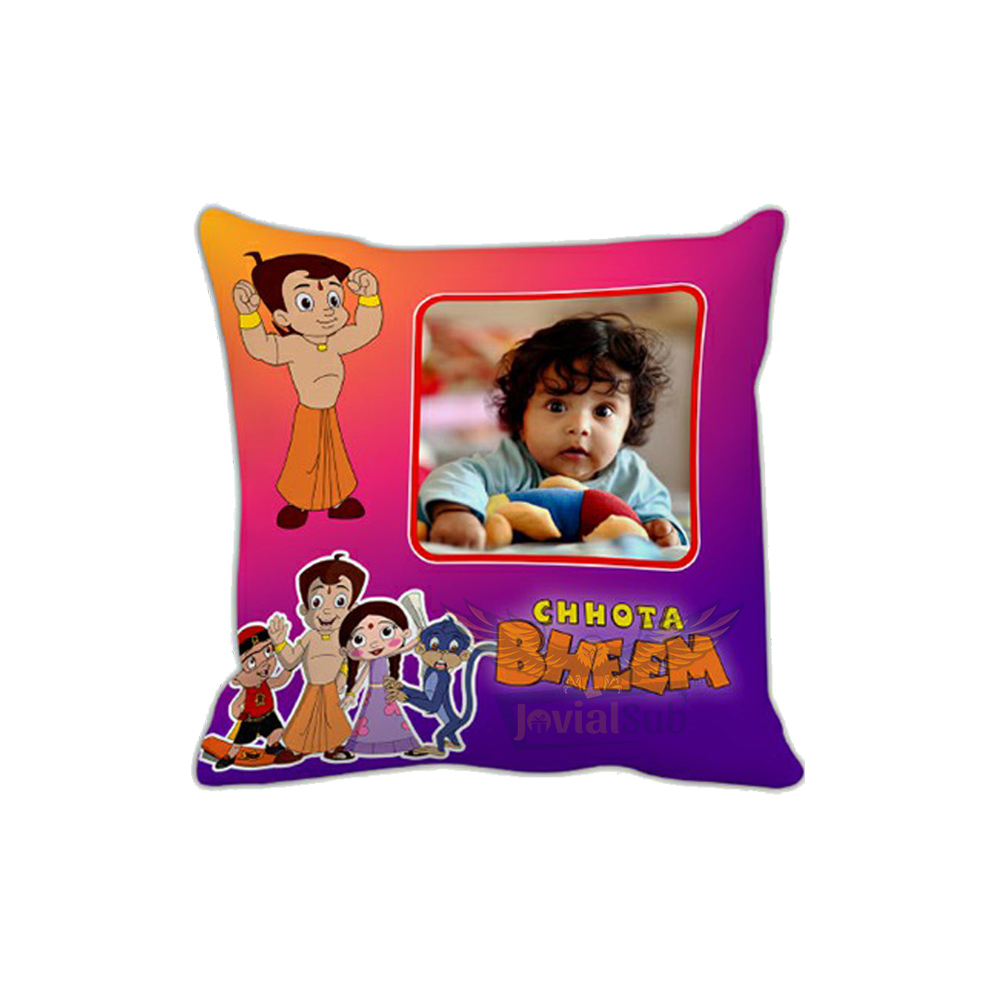 A Fun And Unique Keepsake : Personalized Chhota Bheem Photo Pillow (12"x12")