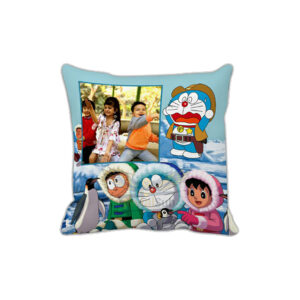 A Perfect Fusion of Fun and Memories : Personalized Photo Doraemon Printed Pillow (12"x12")