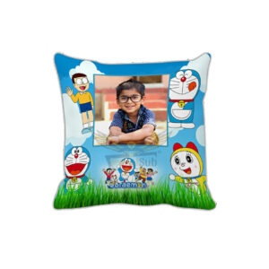 A Unique and Heartwarming Keepsake : Personalized Photo Doraemon & Nobita Printed Pillow (12"x12")