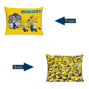 A Perfect Blend of Fun, Comfort, and Personalization : Customized Photo Cartoon Minions Printed Pillow (12"x18")