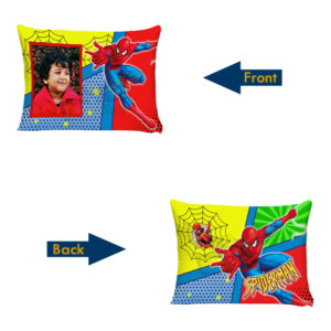 A Perfect Blend of Comfort, Fun, and Personalization : Customized Photo Cartoon Spider-Man Printed Pillow (12"x18")