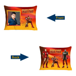 A Personalized Tribute to a Superhero Icon : Customized Photo Cartoon Iron Man Printed Pillow (12"x18")