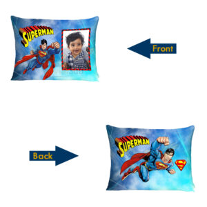 A Personalized Tribute to the Man of Steel :  Customized Photo Cartoon Superman Printed Pillow (12"x18")