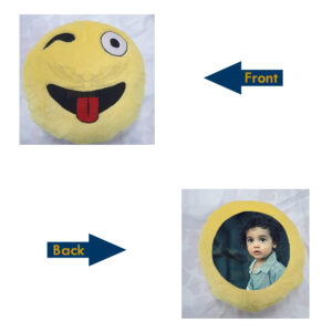 Playful, Personalized Fun for Your Space : Custom Photo Winking Face with Tongue Pillow (15"x15")