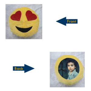 A Heartfelt and Personalized Touch of Love : Custom Photo Smiling Face with Heart-Eyes Pillow
