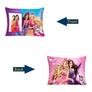 A Dream Come True : Customized Photo Cartoon Barbie Doll Printed Pillow (12"x18")