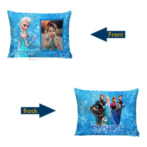 A Frozen Fantasy: Customized Photo Cartoon Frozen Barbie Doll Printed Pillow