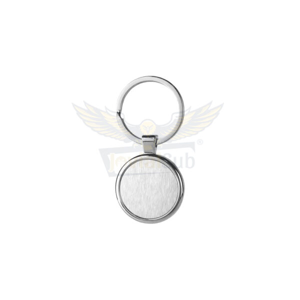 A Timeless Classic : Silver Metal Round Keychain with Custom Name - Image 2