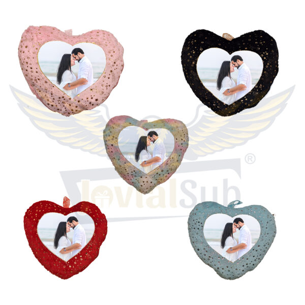 3A Heartfelt Gift From The Stars : Personalized Star Foil Heart Photo Pillow (16"x16")