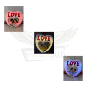 Illuminated Heart Photo Pillow : A Personalized Single LED Love Photo Pillow (18"x18")