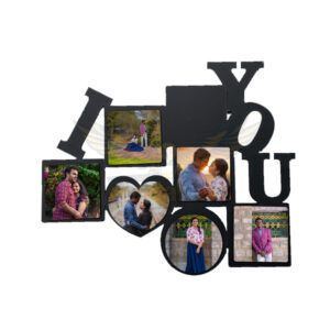 Couple's Photo Clock : Personalized 'I You' Photo MDF Wall Frame