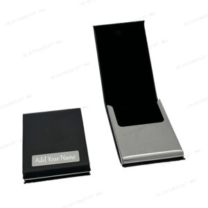 Steel Your Brand : Premium Leather Black Card Holder