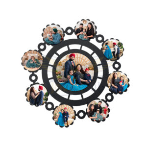 Circle of Memories : Round MDF Photo Frame for Wall