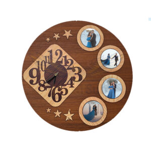 Photo Clock Fusion : Personalized Photo Mdf Wall Clock Frame