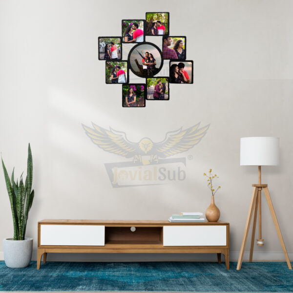 A Timeless Treasure : The 9-Image Photo MDF Clock Wall Frame - Image 2