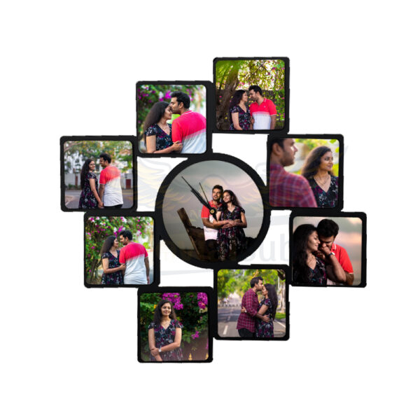 A Timeless Treasure : The 9-Image Photo MDF Clock Wall Frame