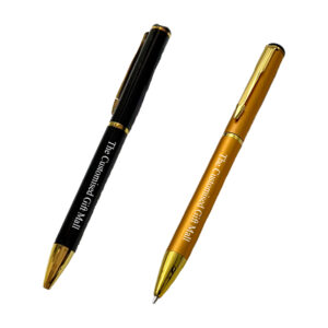 Custom Engraved Black & Gold Metal Pen
