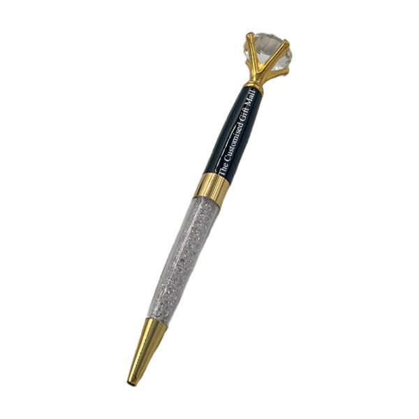 Distinguished Premium Metal Pen with Custom Name & Crystal Gem