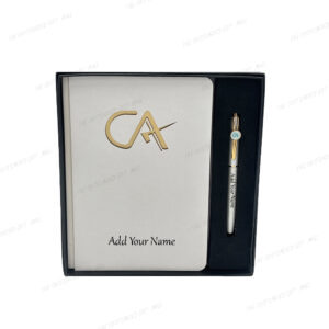 Elegant Notebook & Pen – Personalized Chartered Accountant Gift Set