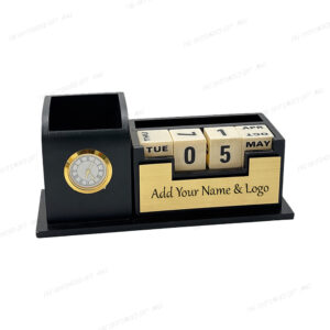 Jovial Multifunctional Pen Stand | Personalized Desk Organizer with Calendar | Custom Office Table Accessory & Gift