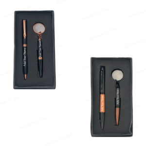 The Ultimate 2-in-1 Gift Set - Personalized Metal Pen with Bottle-Shaped Keychain and Name Engraving